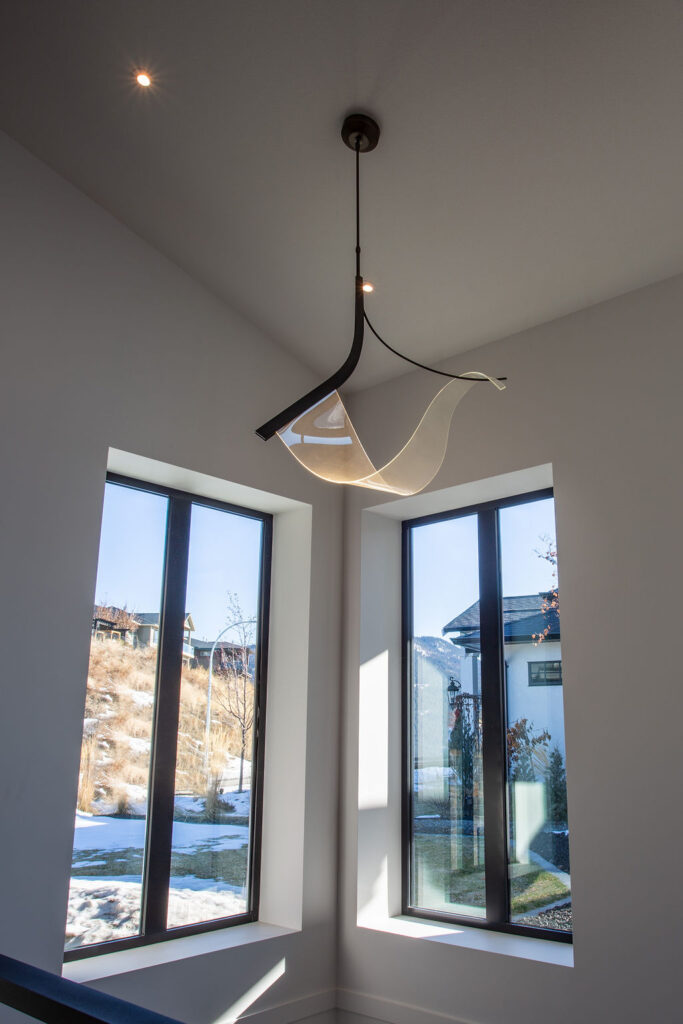 Photo of new age light in stairwell.